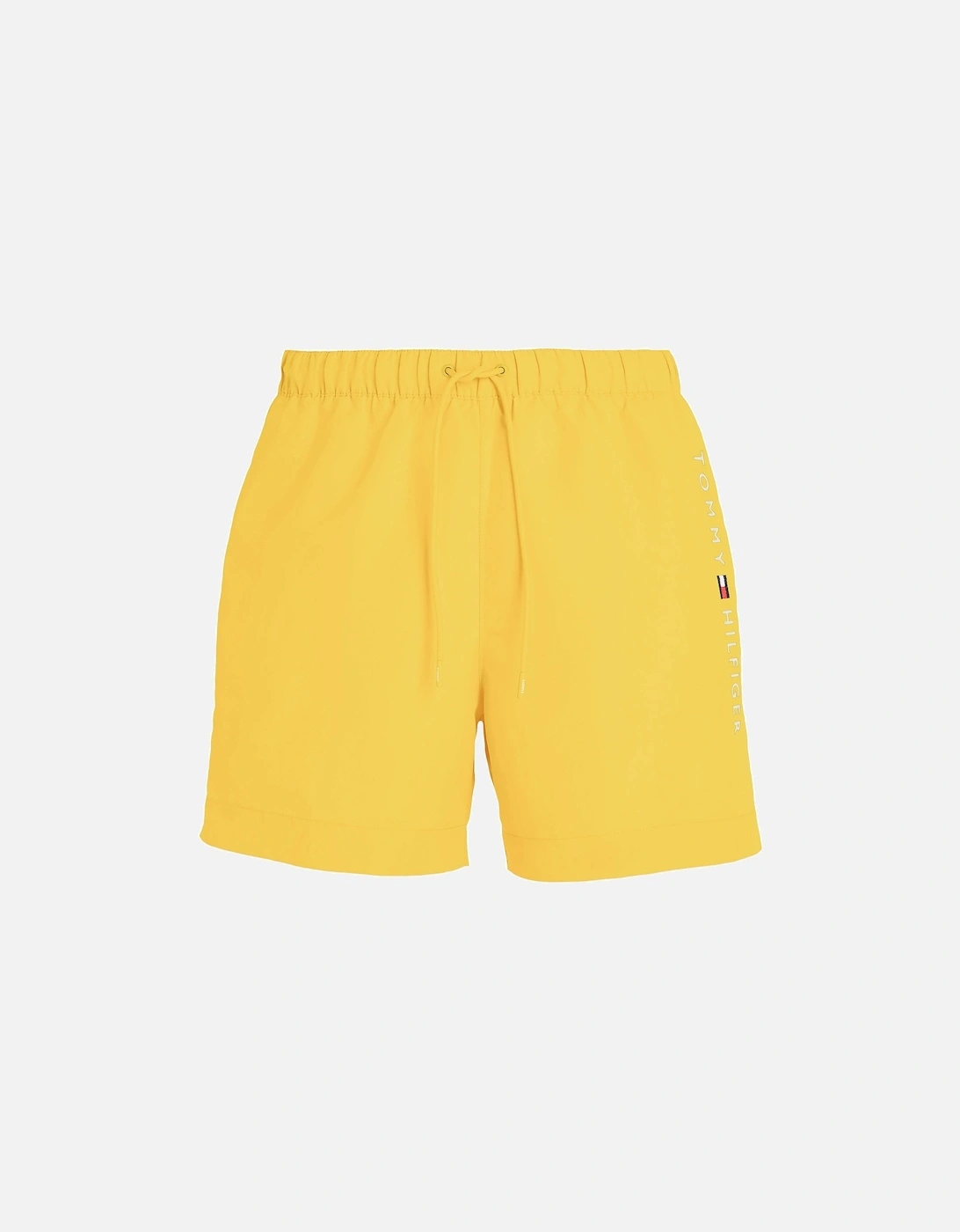 Tommy Hilfiger Men's Yellow Mid Length Embroidered Swim Shorts - Vivid - : 32/34/35 Large
