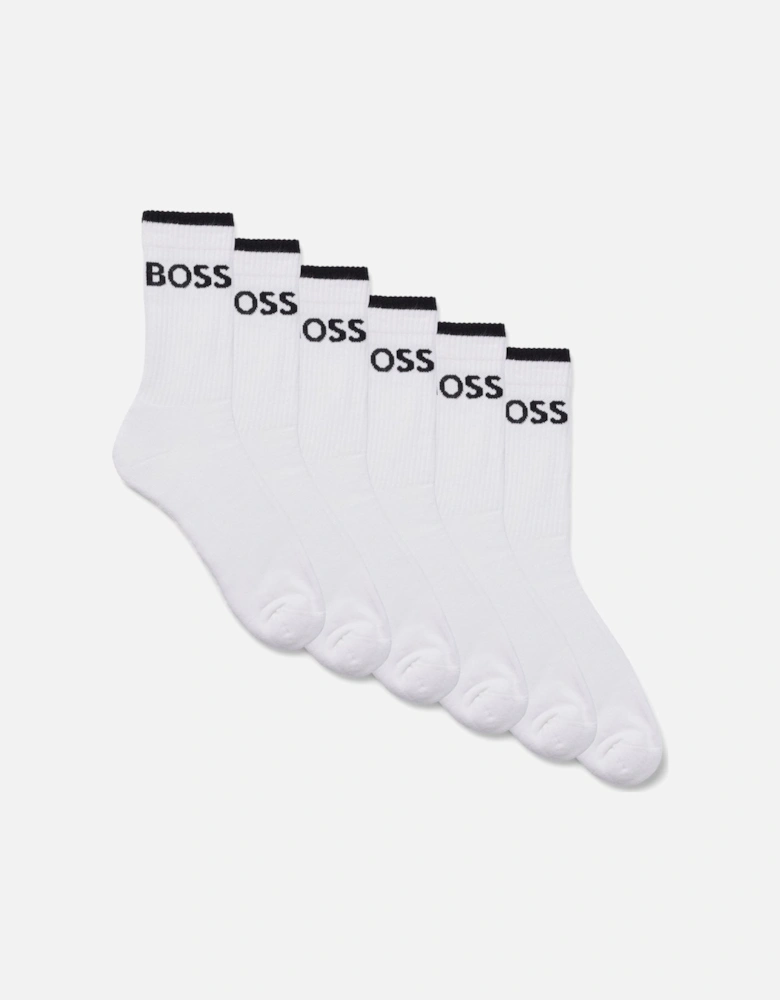 Boss 6 Pack QS Sport Socks - White