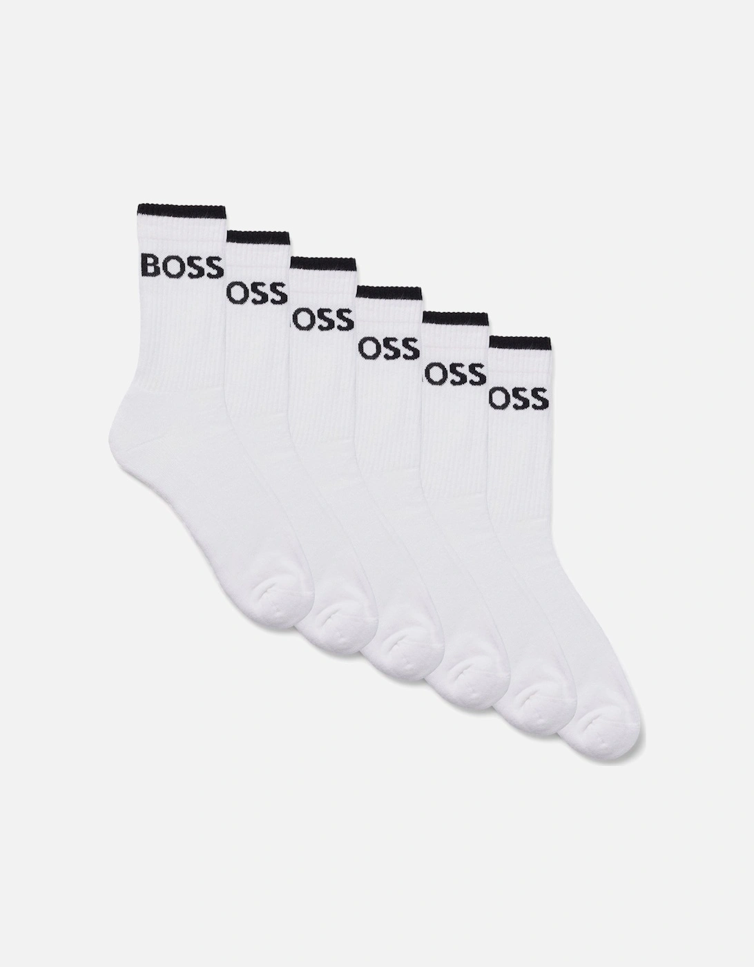 Boss 6 Pack QS Sport Socks - White, 4 of 3