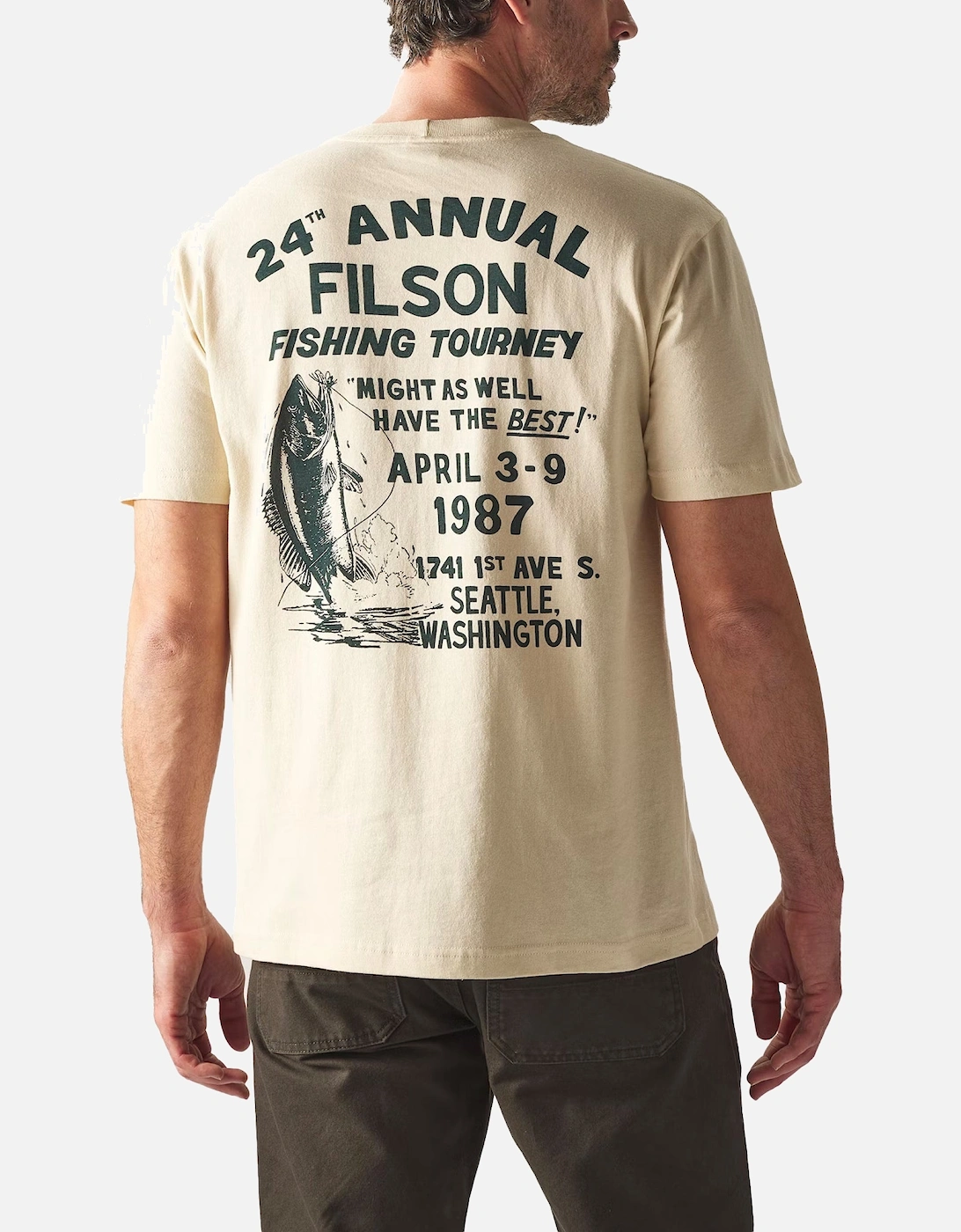 SS Pioneer Graphic T-Shirt - Stone / Fishing Tourney