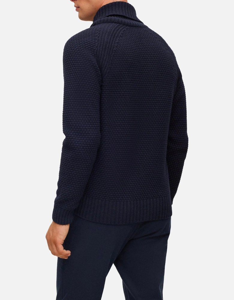 Boss Amado Shawl Neck Knit - Dark Blue