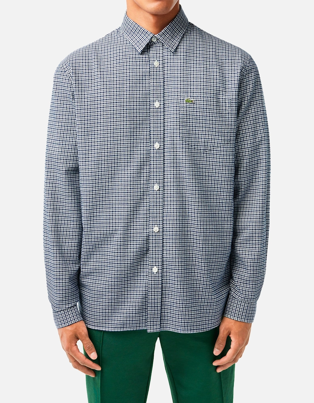 Brushed Cotton Gingham Check Shirt CH1885 - Navy / White