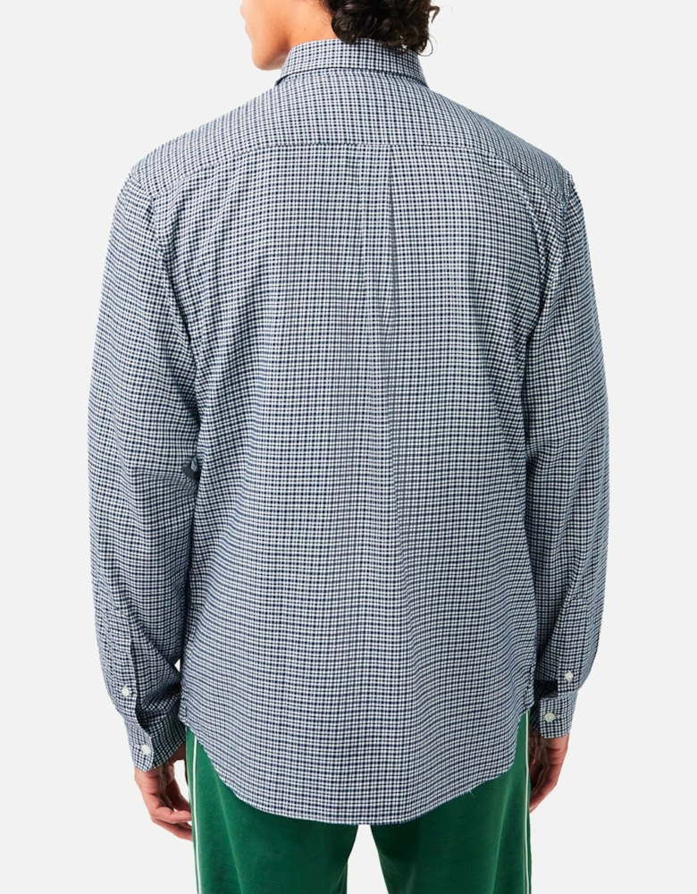 Brushed Cotton Gingham Check Shirt CH1885 - Navy / White