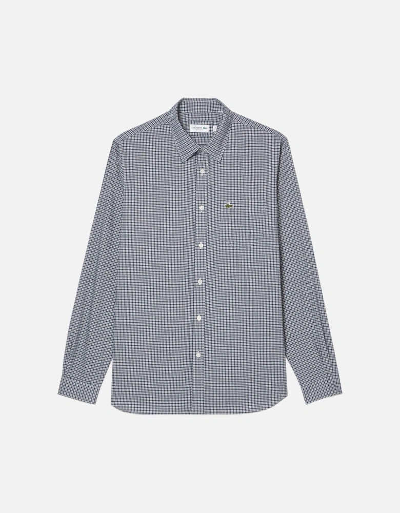 Brushed Cotton Gingham Check Shirt CH1885 - Navy / White