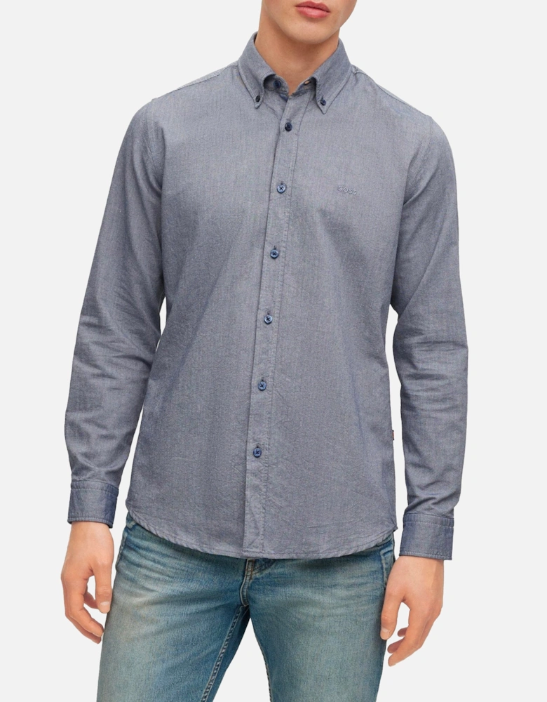 Boss Rickert Oxford Regular Fit LS Shirt - Navy