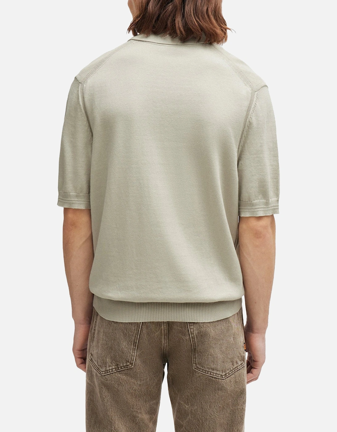 Boss Asac P Knitted Polo - Light Beige