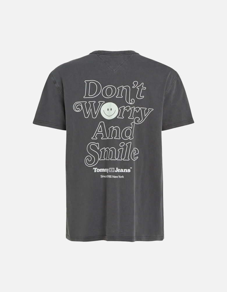 Tommy Jeans Don't Worry And Smile Graphic T-Shirt - Washed Black