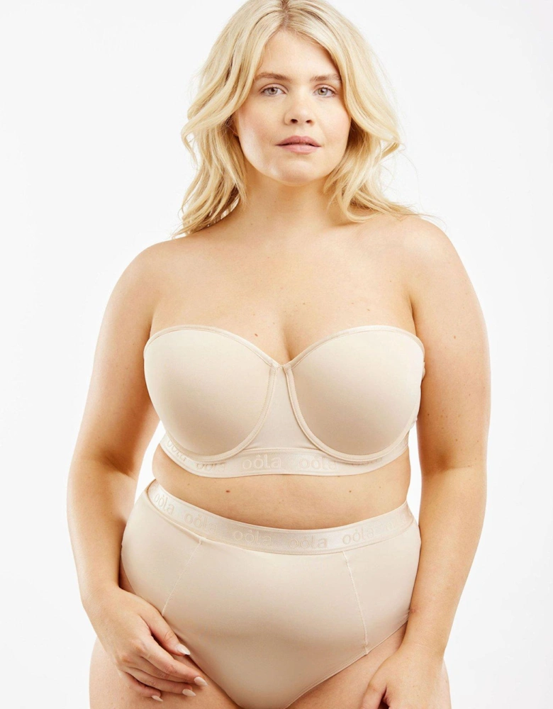 Longline Moulded Strapless Bra - Light Beige