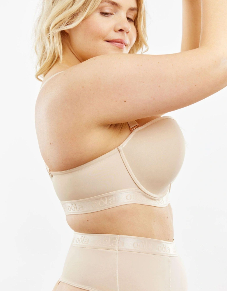 Longline Moulded Strapless Bra - Light Beige