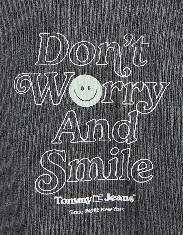 Tommy Jeans Don't Worry And Smile Graphic T-Shirt - Washed Black