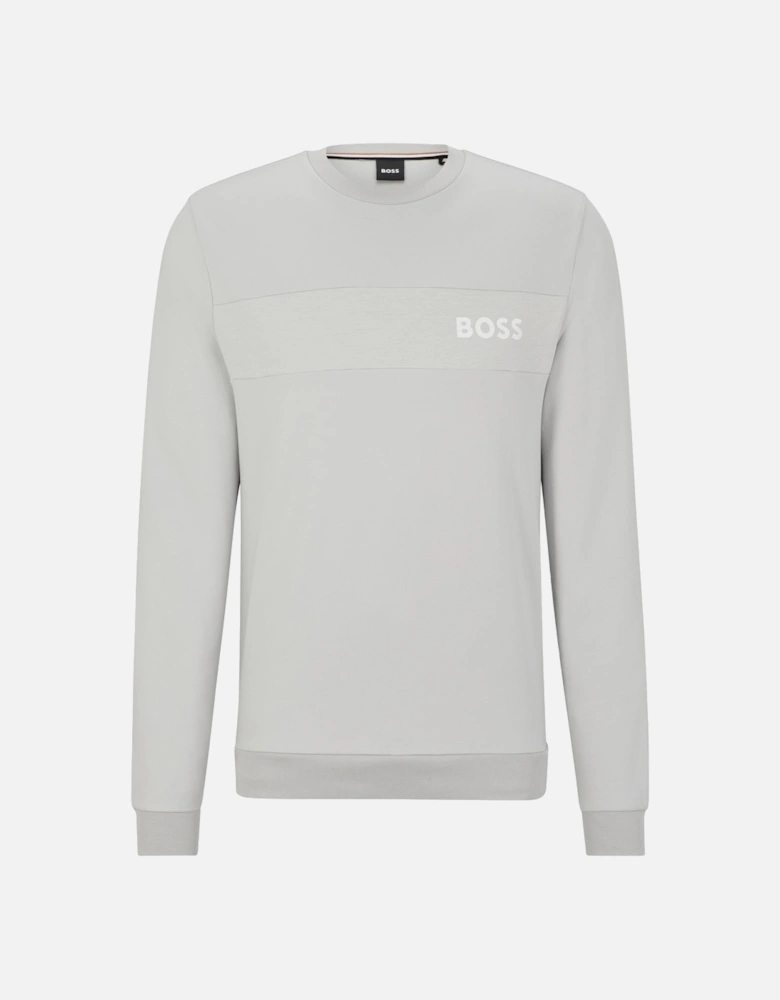 Boss Cotton Blend Crew Neck Sweat - Light Grey