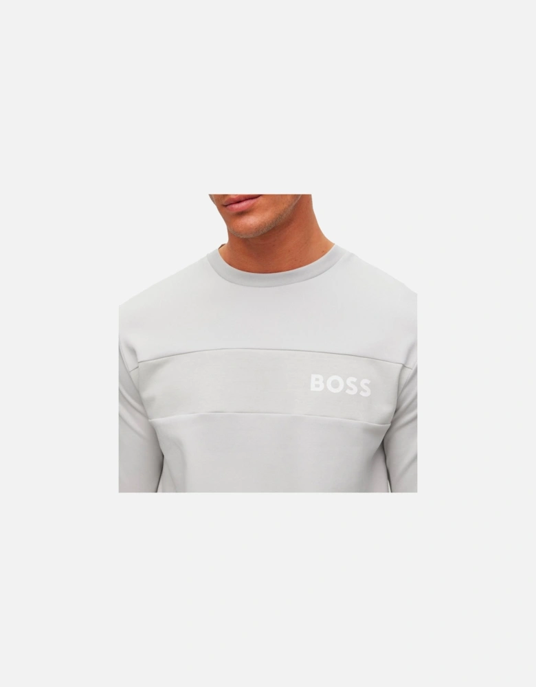 Boss Cotton Blend Crew Neck Sweat - Light Grey