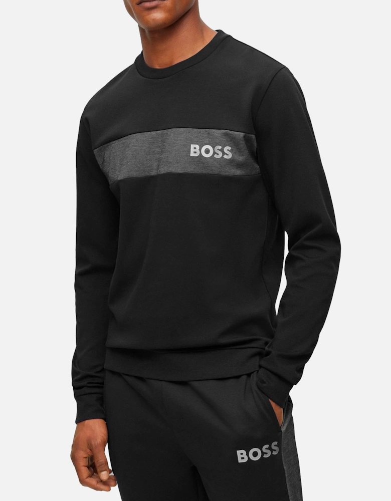 Boss Cotton Blend Crew Neck Sweat - Black