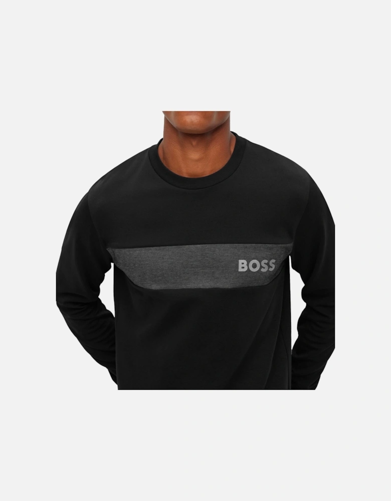 Boss Cotton Blend Crew Neck Sweat - Black