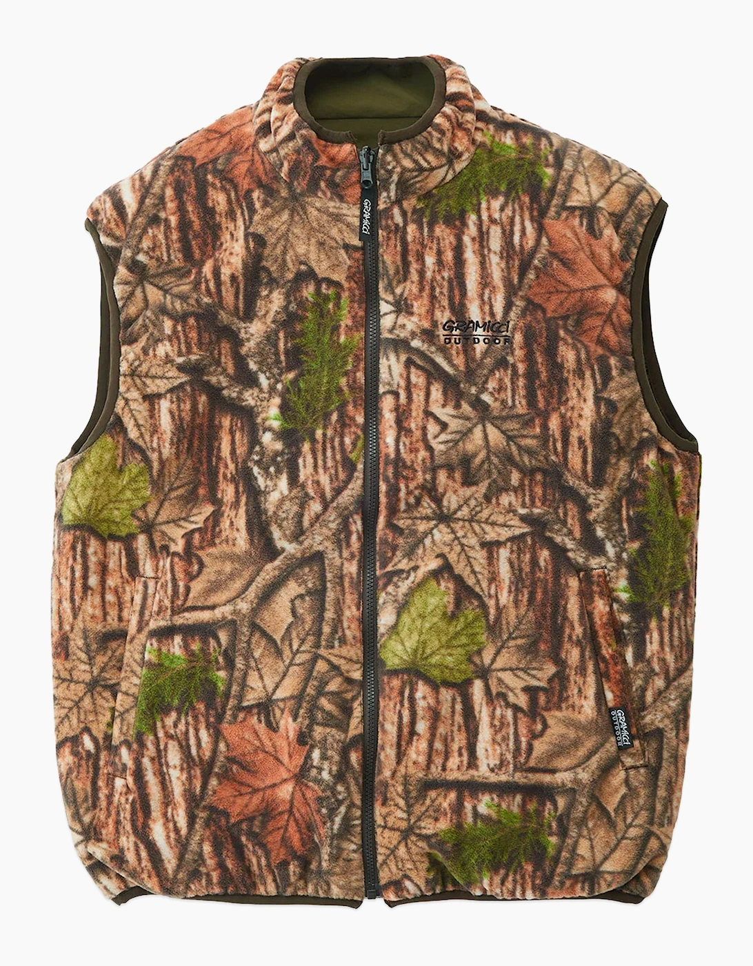Men's Gramicci Reversible Fleece Vest - Leaf Camo - Size: 42