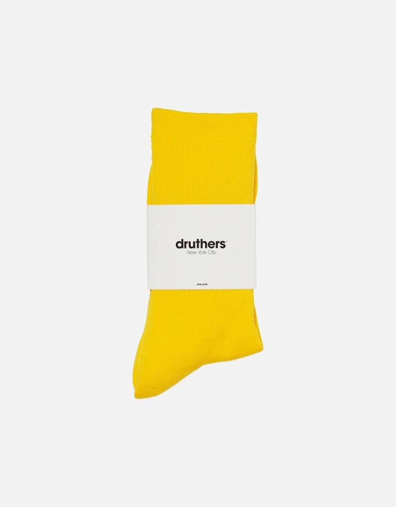 Organic Cotton Everyday Crew Socks - Canary