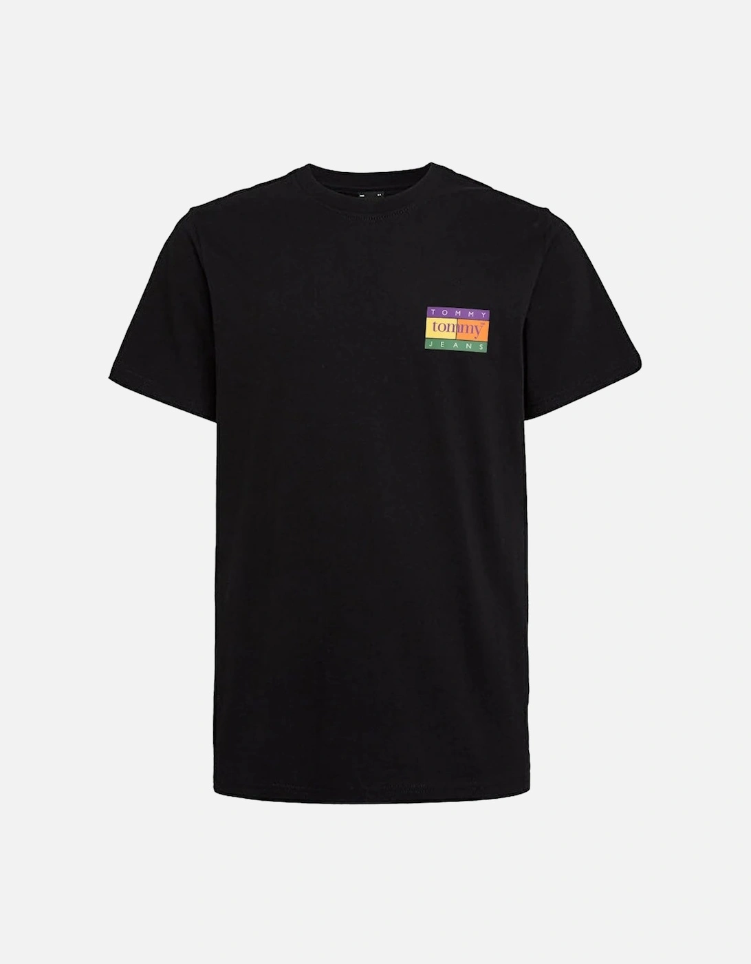 Tommy Hilfiger Men's Black Tommy Jeans Regular Summer Flag T-Shirt - : Regular/40 Large