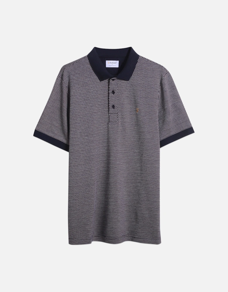 Camden Jacquard Check Polo - True Navy