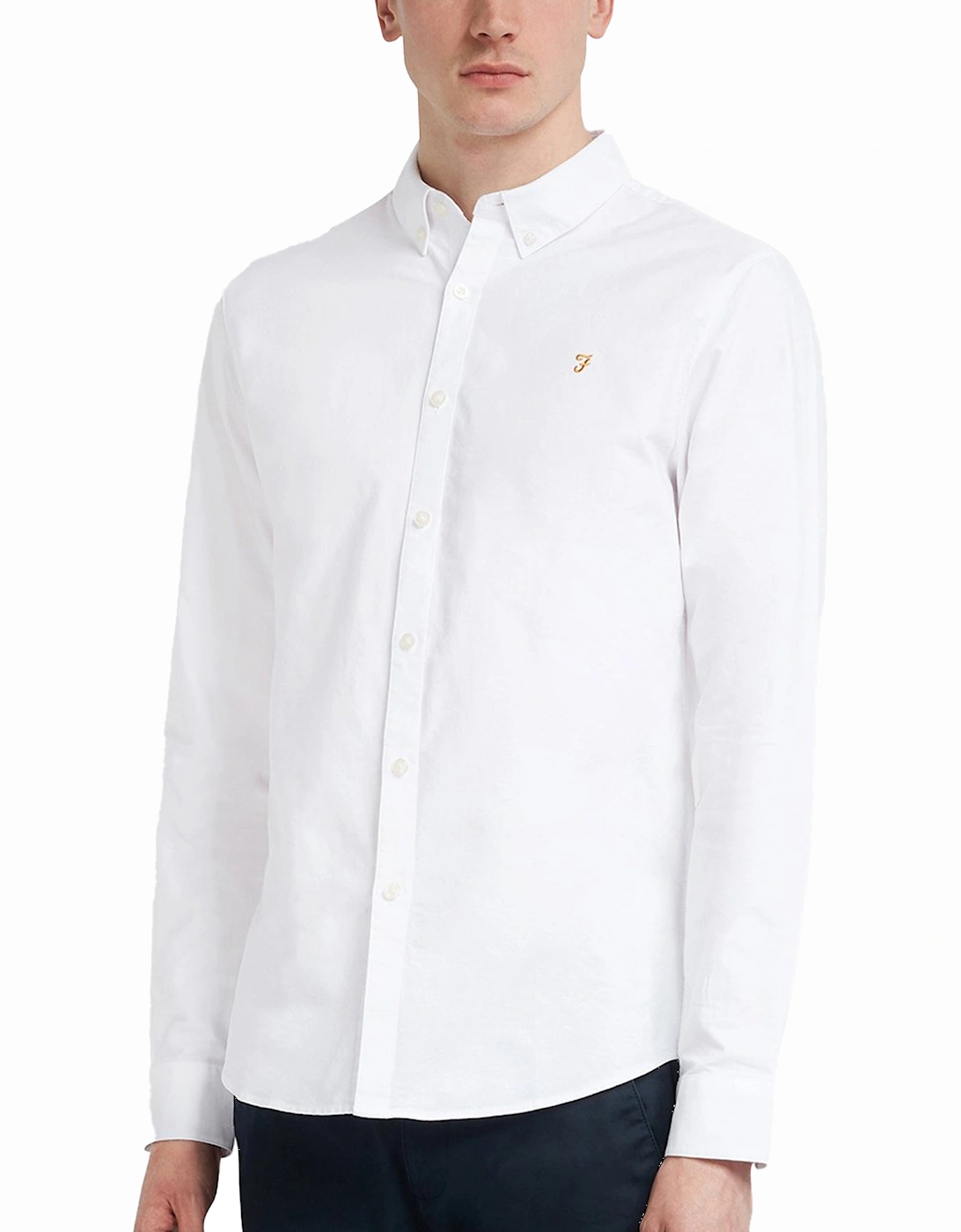 Brewer New Slim Fit Oxford Shirt - White