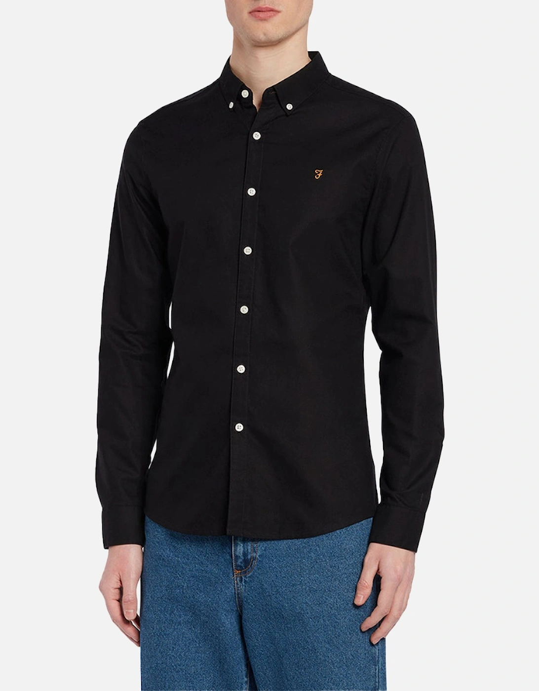 Brewer Slim Fit Oxford Shirt - Black