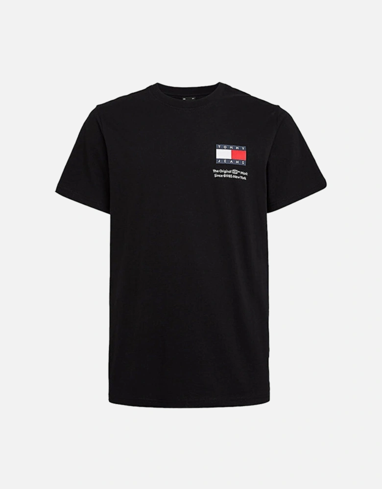 Tommy Jeans Slim Essential Flag T-Shirt - Black