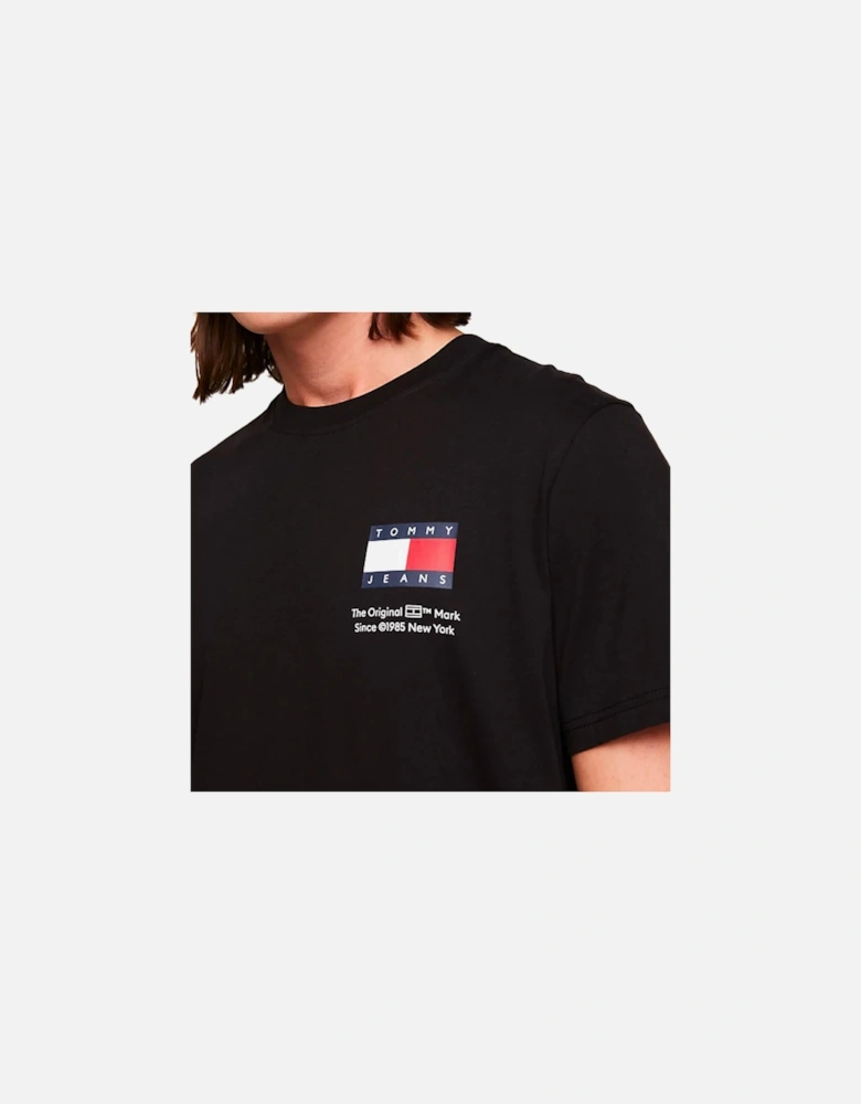 Tommy Jeans Slim Essential Flag T-Shirt - Black