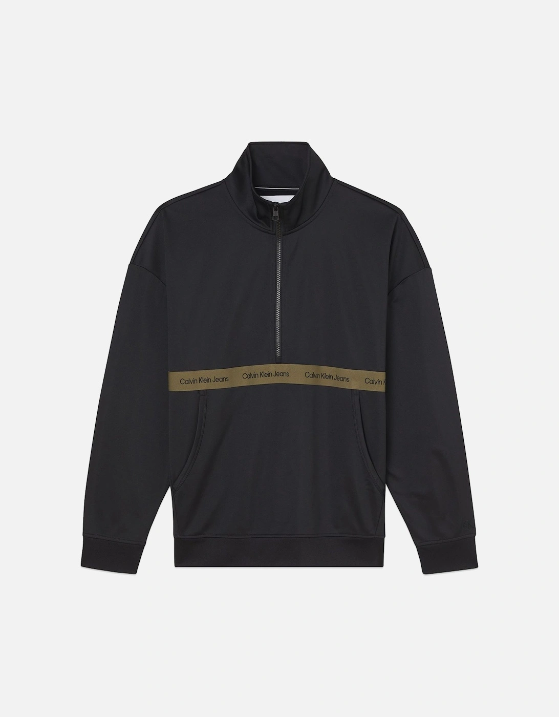 Contrast Half Zip Sweat - Black, 5 of 4