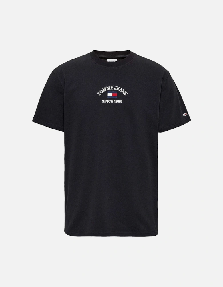 Tommy Jeans Timeless Flocked Flag T-Shirt - Black