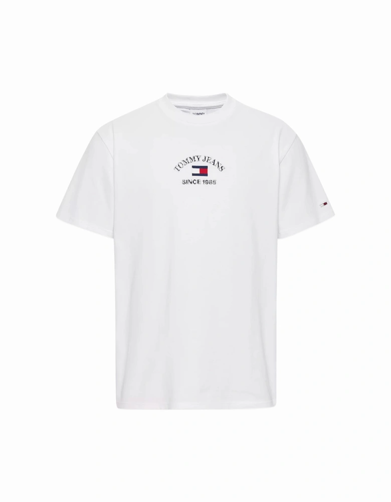 Tommy Jeans Timeless Flocked Flag T-Shirt - White