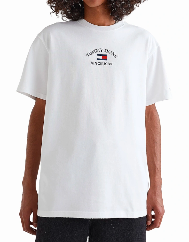 Tommy Jeans Timeless Flocked Flag T-Shirt - White