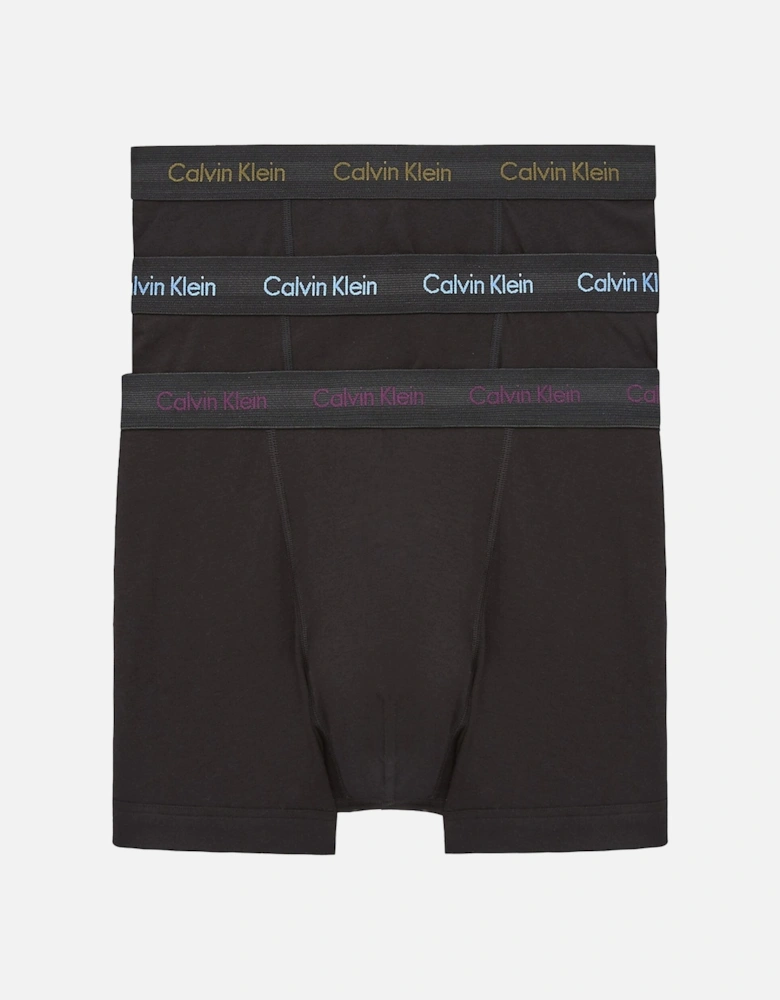 Cotton Stretch Trunks - Black with Purple/Active Blue/Army Logo