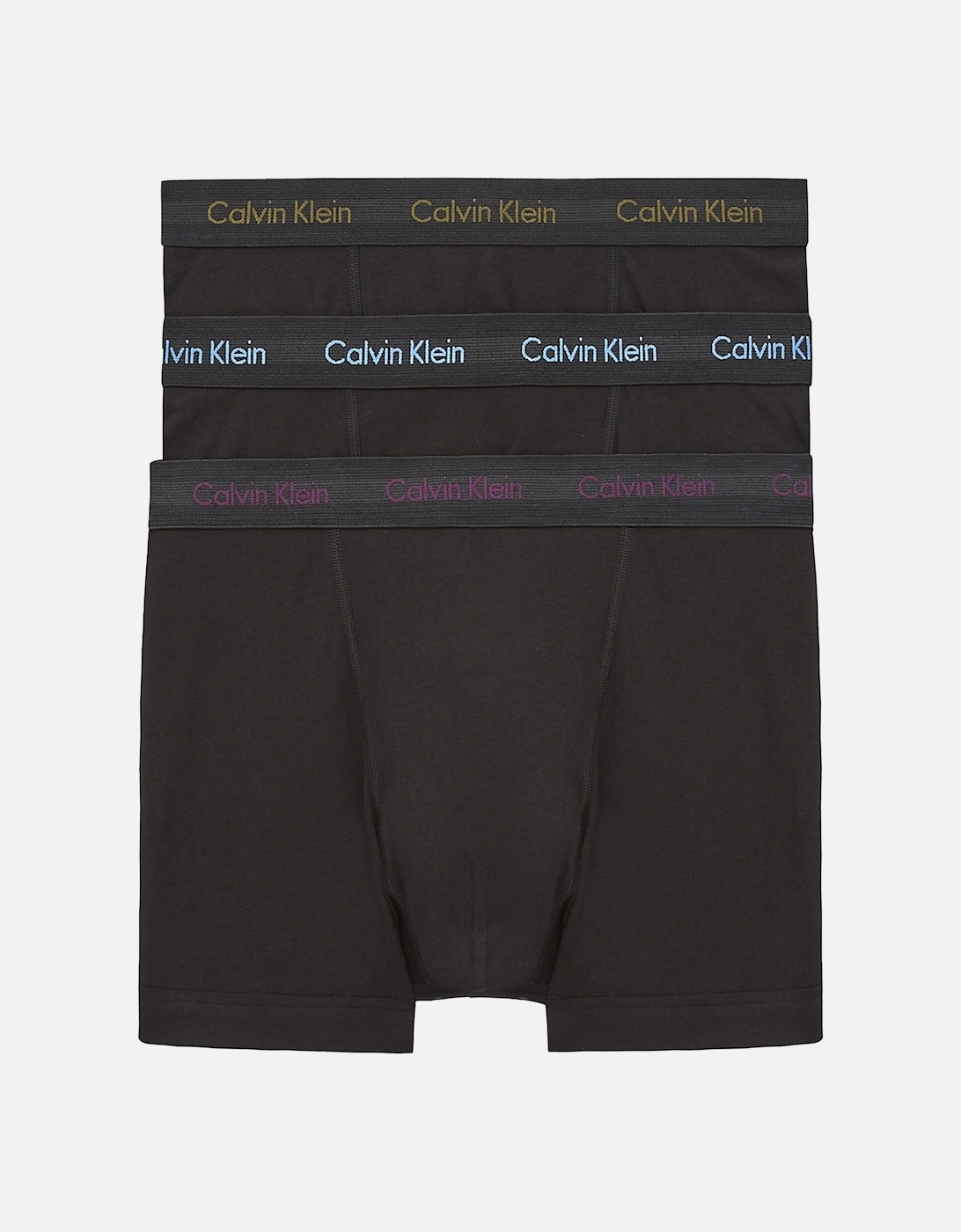 Cotton Stretch Trunks - Black with Purple/Active Blue/Army Logo, 4 of 3