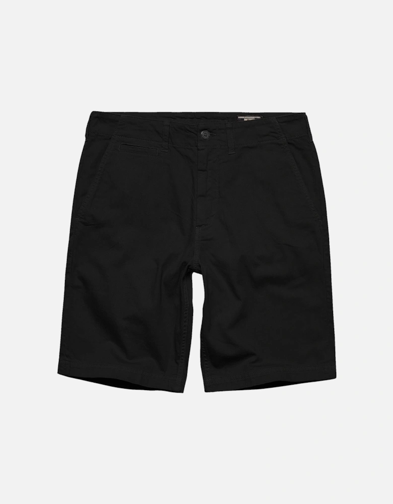 Vintage Officer Chino Shorts - Black