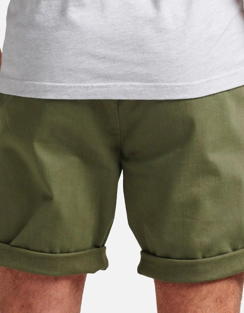 Vintage Officer Chino Shorts - Olive Khaki