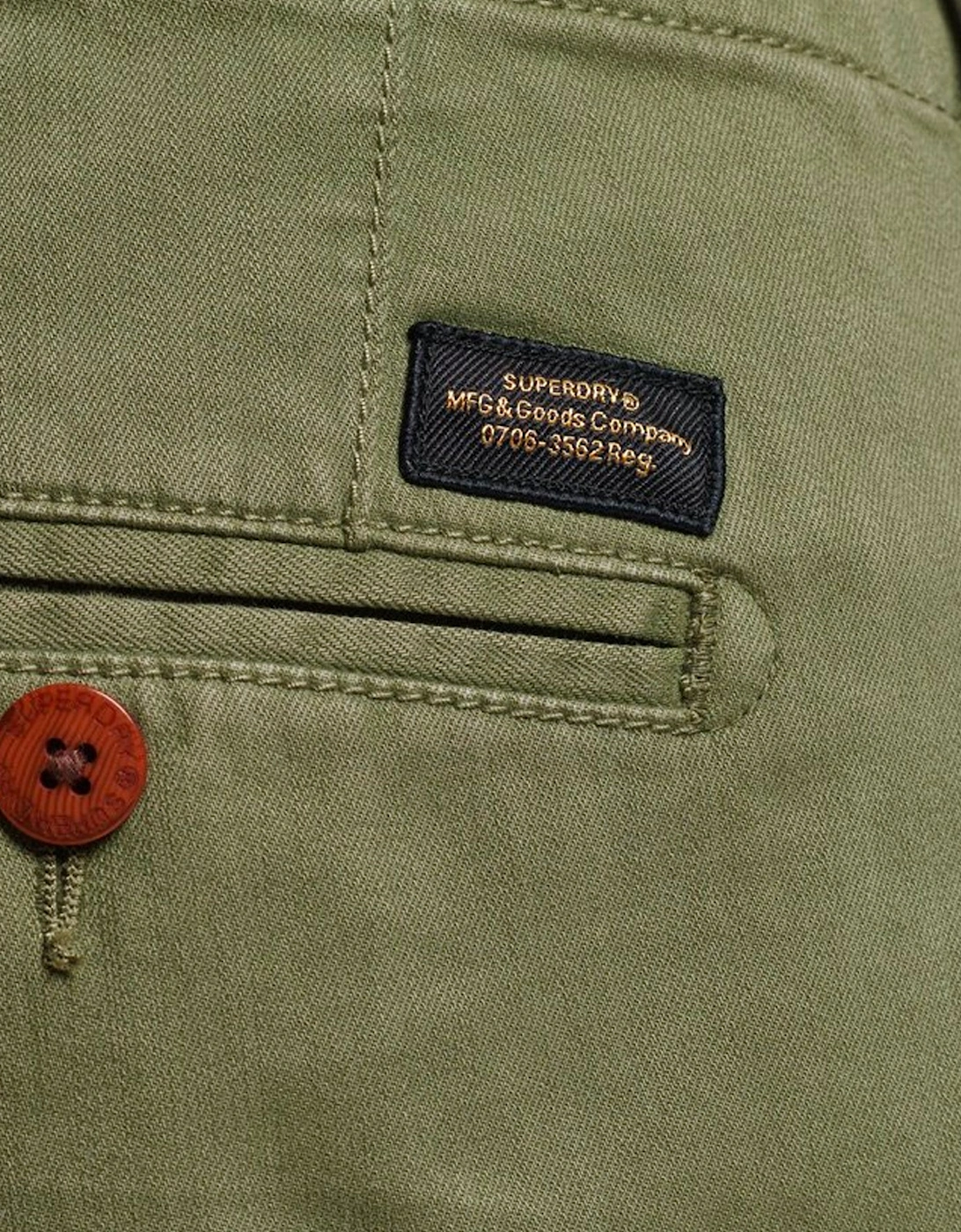 Vintage Officer Chino Shorts - Olive Khaki