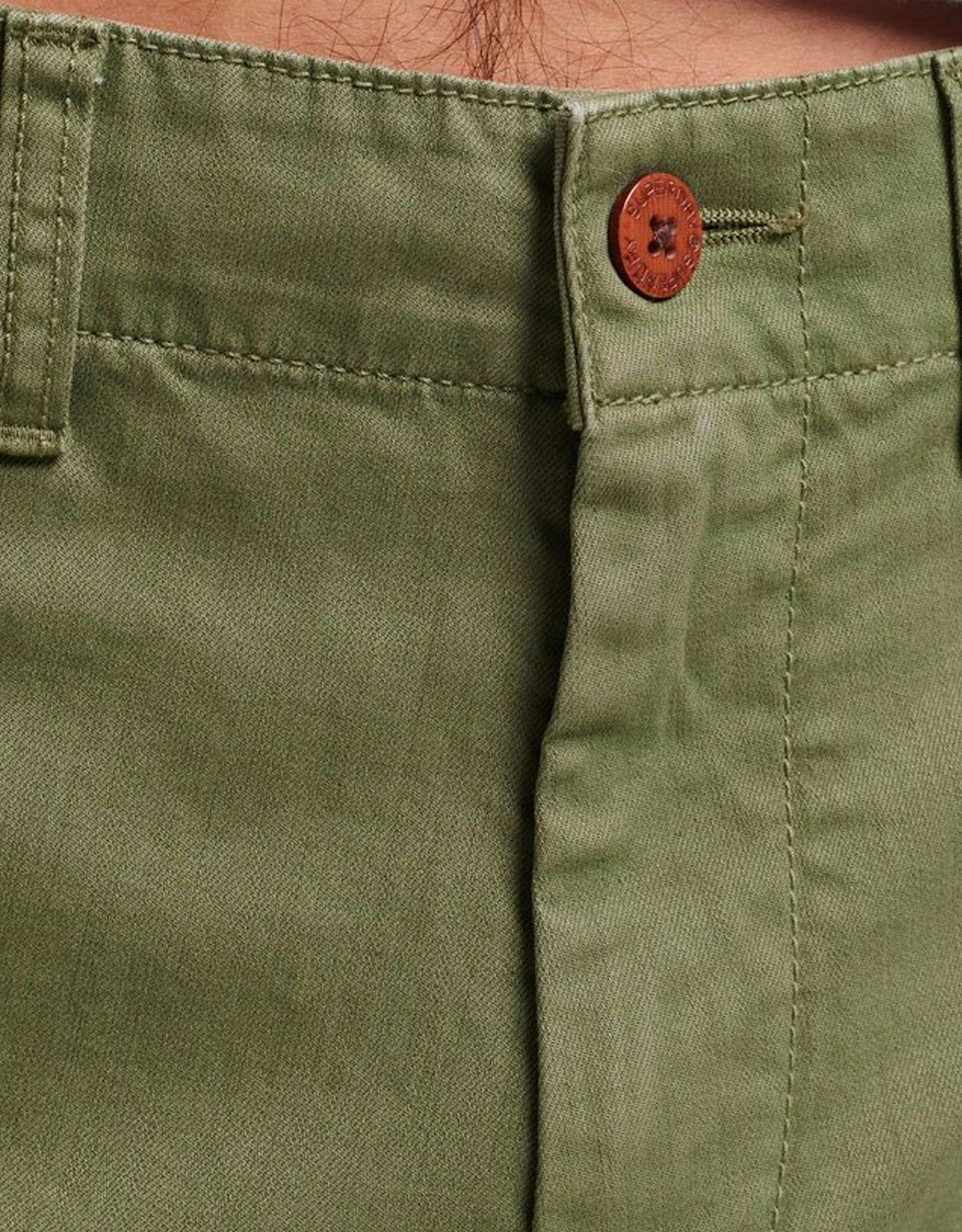 Vintage Officer Chino Shorts - Olive Khaki