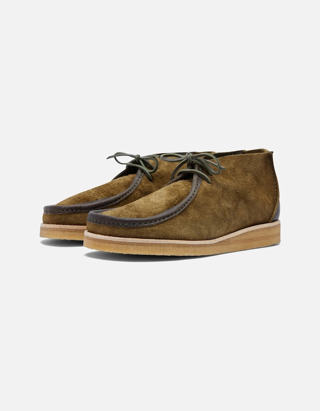 Torres Tumbled & Reverse Leather Crepe Sole Chukka Boot - Olive