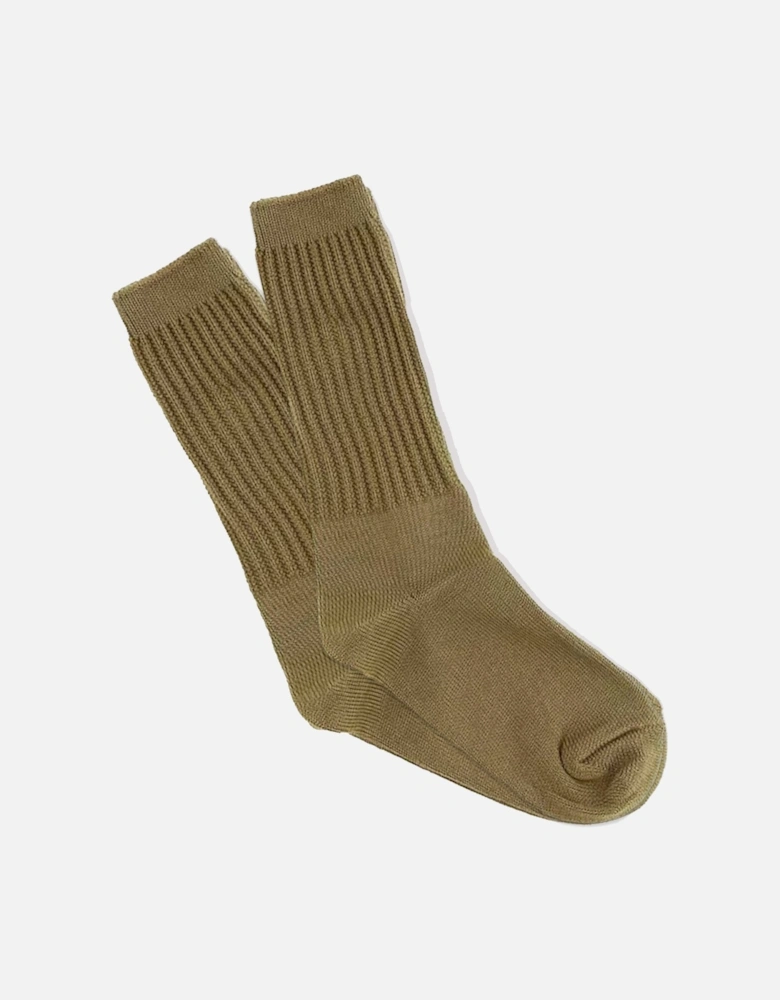 Tack Rib Crew Socks - Olive