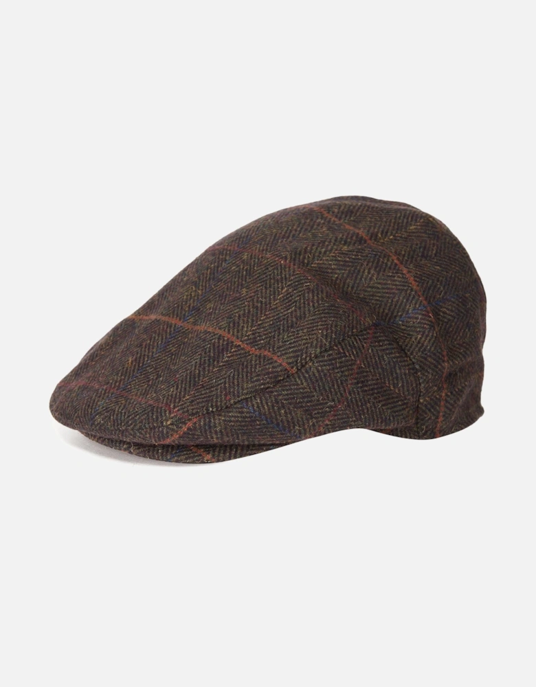 Wilkin Flat Cap - Olive Herringbone