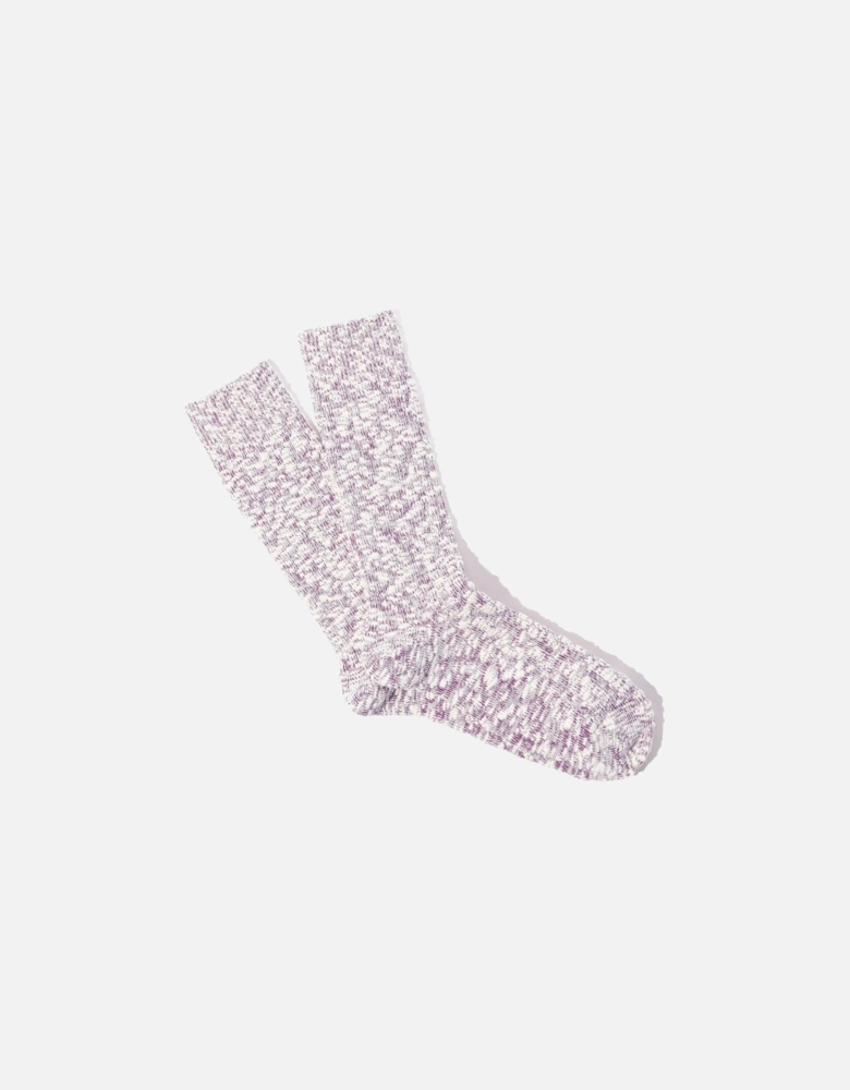 Light Slub Crew Socks - Purple