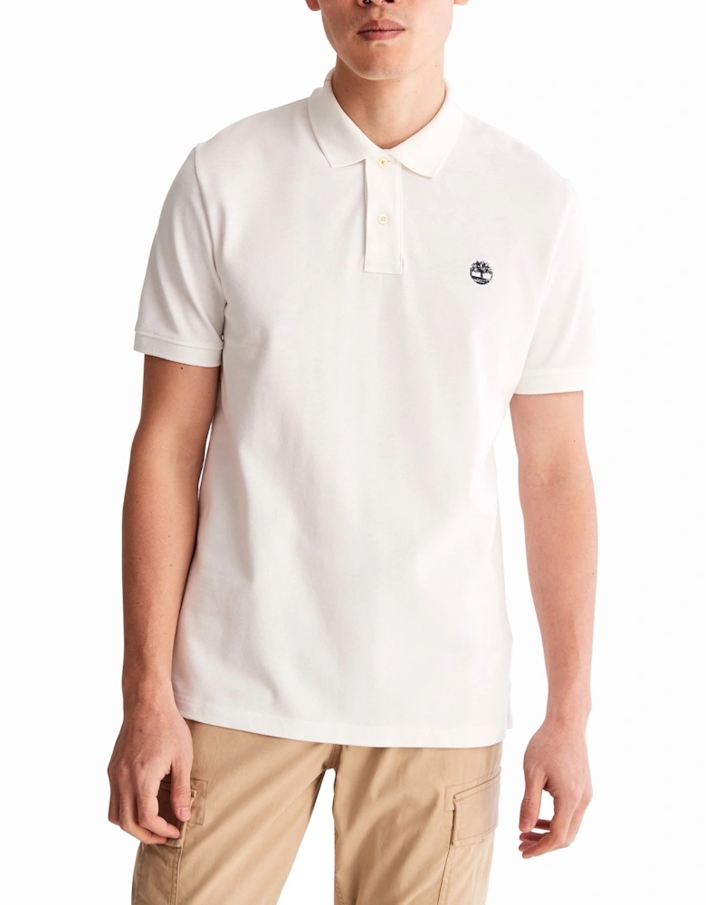 Millers River Pique Polo - White