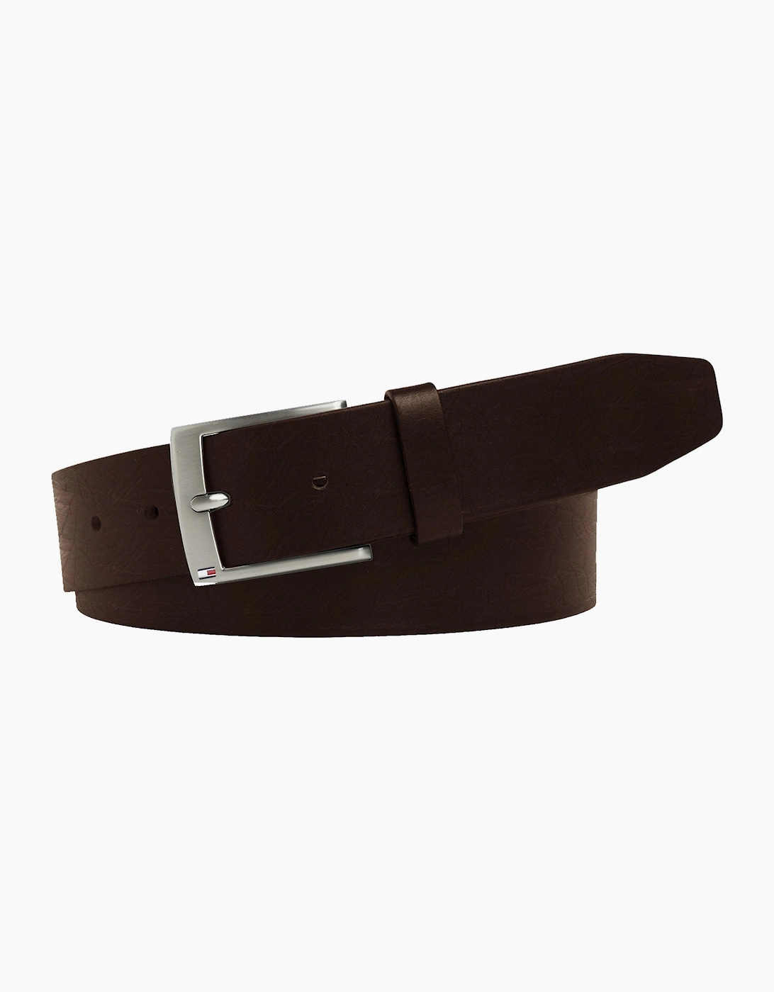 Men's Tommy Hilfiger Flag Buckle Leather Belt - Brown
