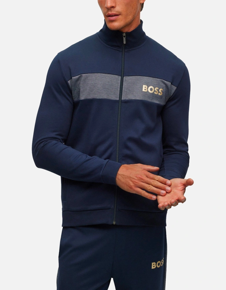 Boss Cotton Blend Full Zip Track Top - Navy