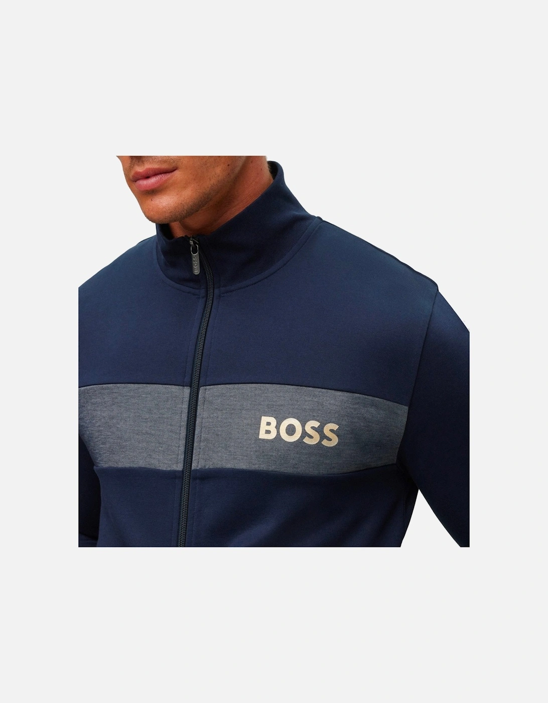 Boss Cotton Blend Full Zip Track Top - Navy