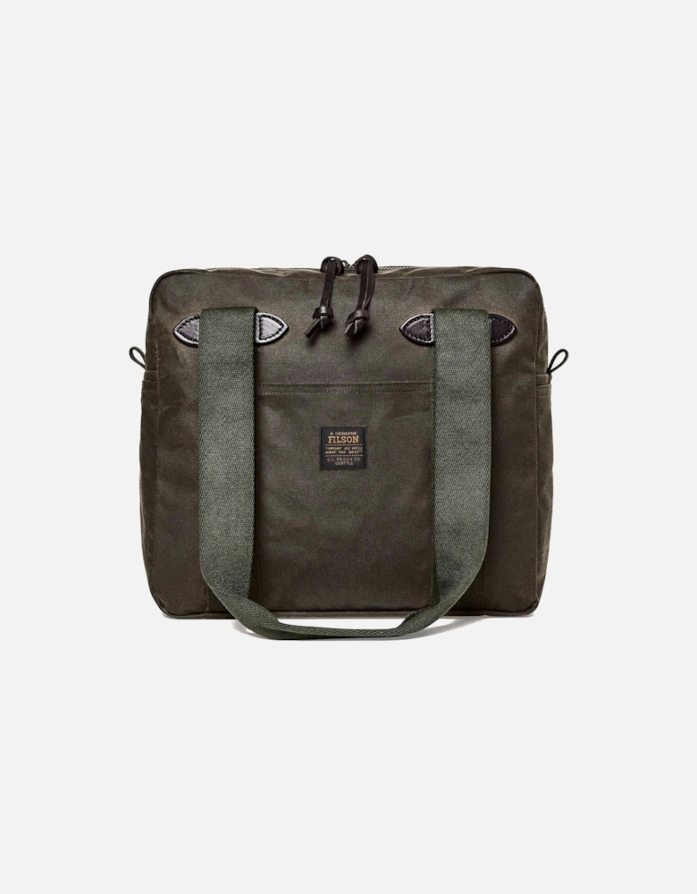 Tin Cloth Tote Bag with Zipper - Otter Green