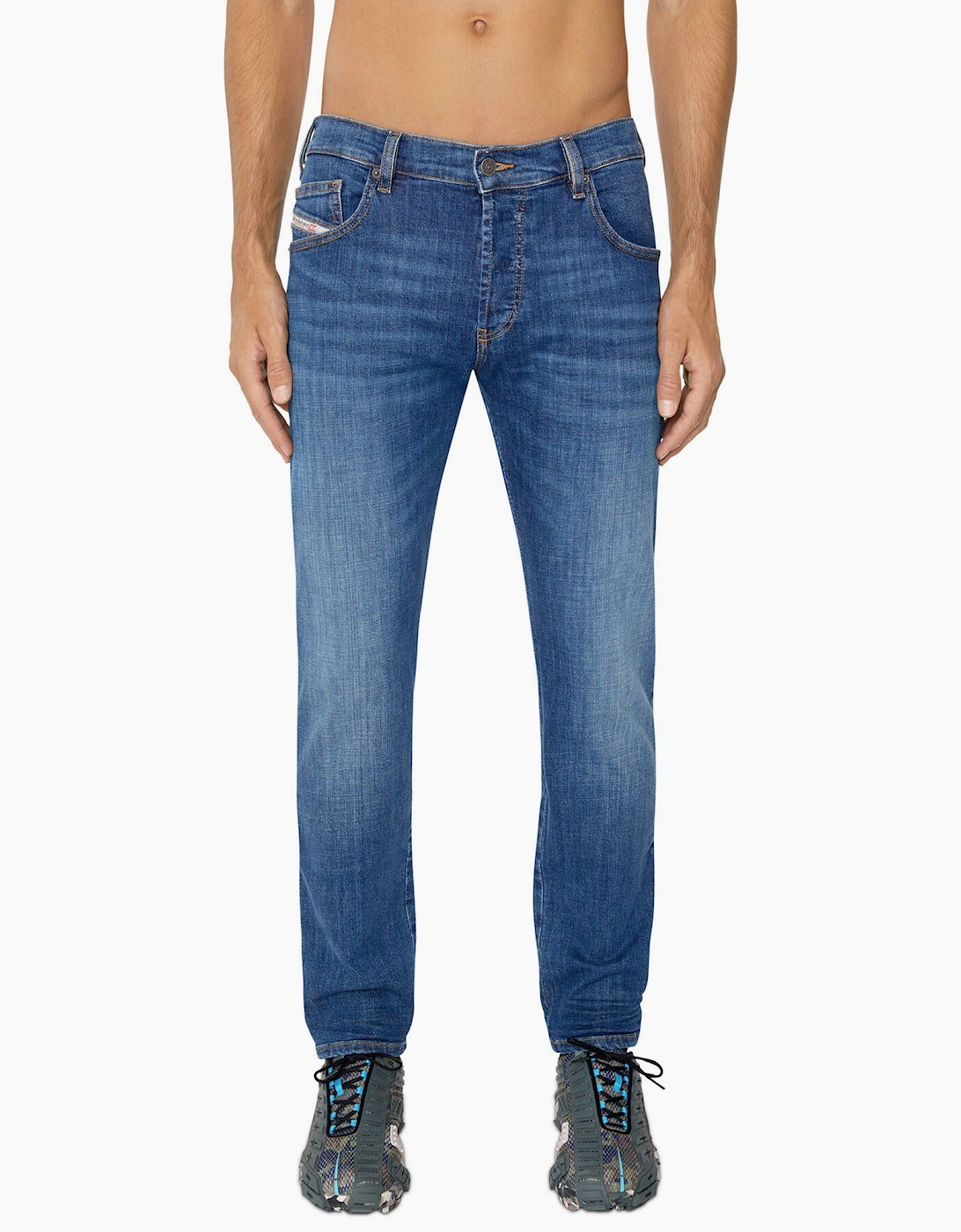 Diesel Men's Blue D-Yennox 0Ihar Tapered Fit Jeans - Mid  30/32 32/30