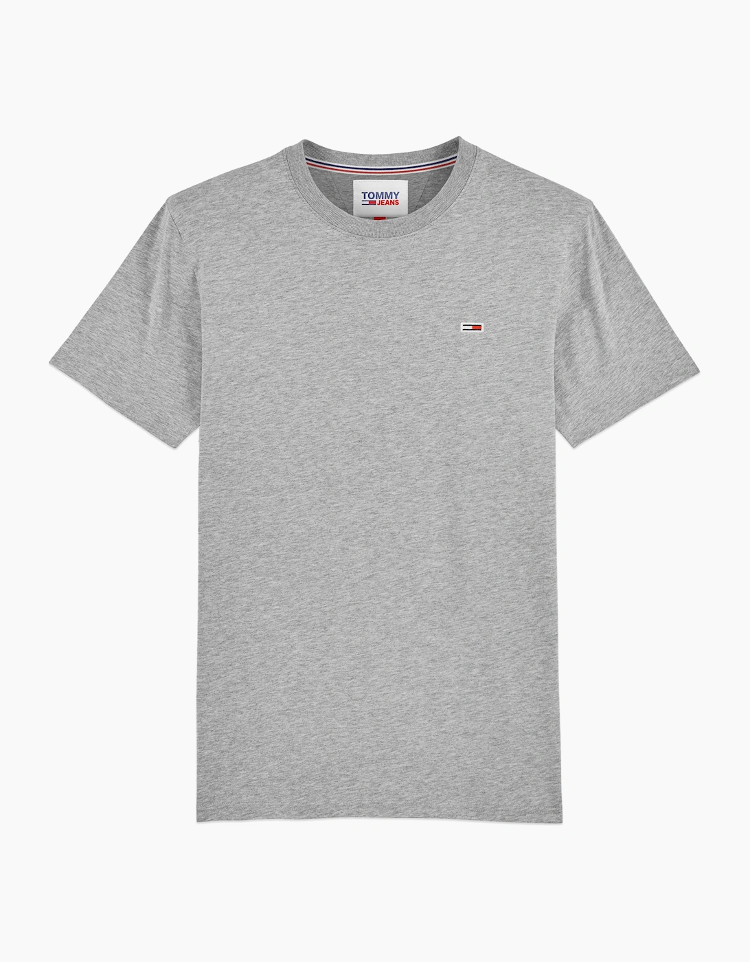 Tommy Hilfiger Men's Grey Tommy Jeans New Flag T-Shirt - Lt Heather - : Regular/36 Small