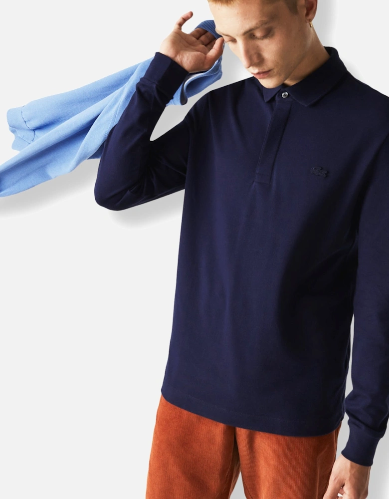 Long Sleeve Paris Stretch Polo PH2481 - Navy