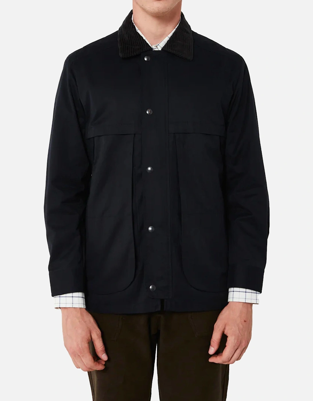 Contrasted Field Jacket - Dusky Blue