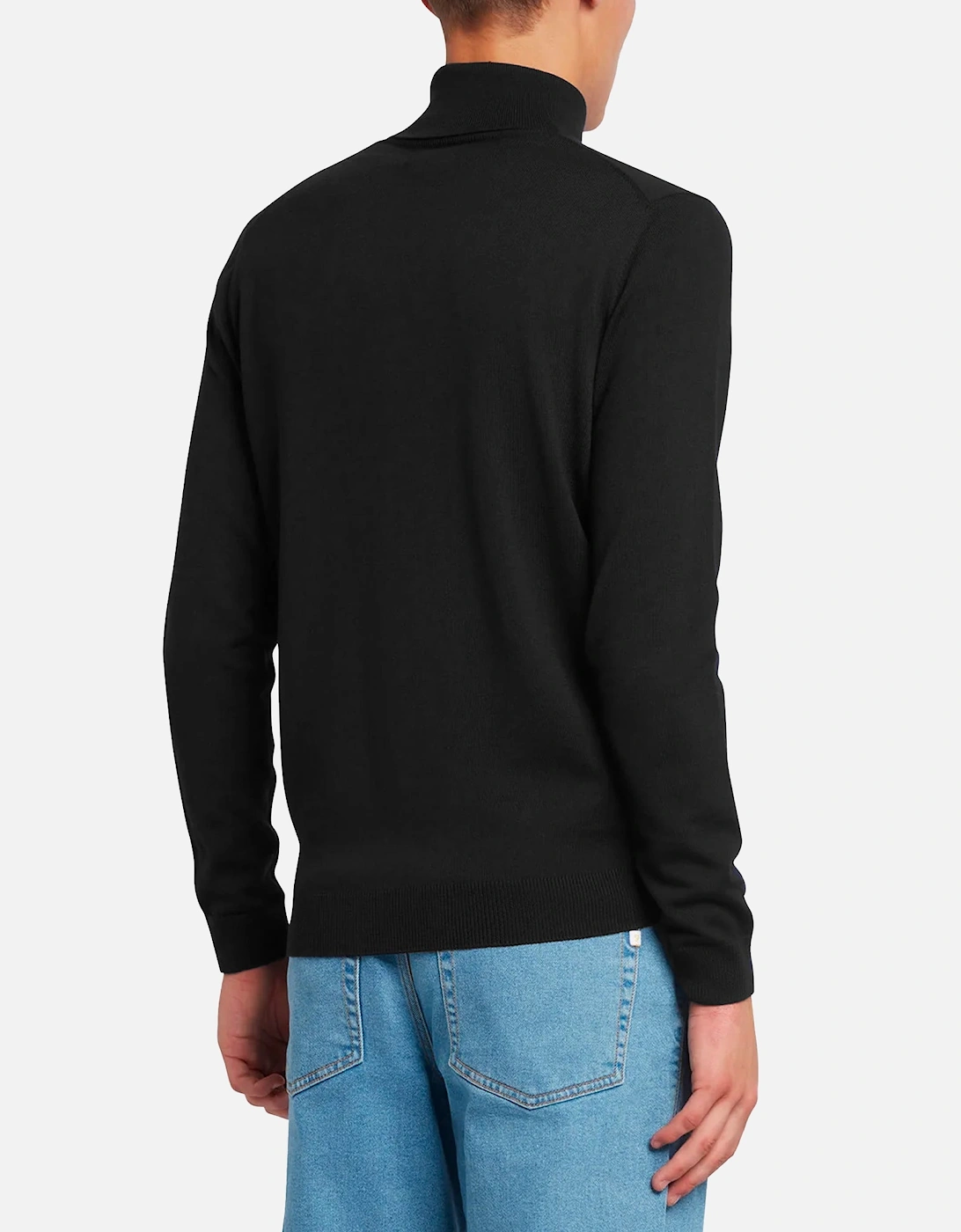 Gosforth Merino Wool Roll Neck Jumper - Black